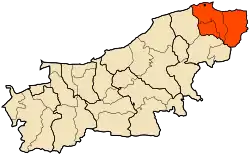 Map of Algeria highlighting Boumerdès Province