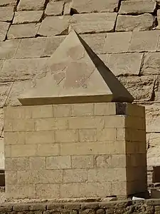 Pyramidion found at the site