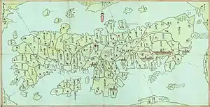 Map of Japan by Daikokuya Kōdayū