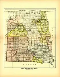 North Dakota and South Dakota map 1 (of 3) from Indian Land Cessions in the United States (1898)