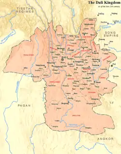 Map of Dali Kingdom in late 12th century