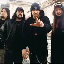 From left to right: Bob Zilla, Vinnie Paul, Patrick Lachman, Dimebag Darrell