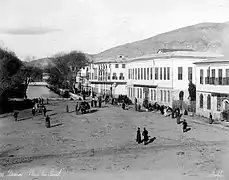 The Post Office building in the square in 1890