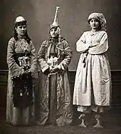 Uncommon example of a woman wearing a labbadeh, 1873