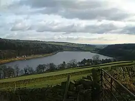 Picture of reservoir surrounded by trees