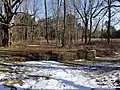 Stone building foundation at Dana Common