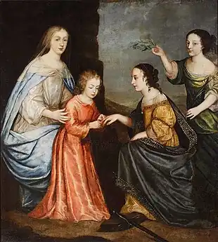 Mystical marriage of Saint Catherine by circle of Peter Danckerts de Rij, ca. 1659