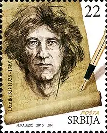 Danilo Kiš on a 2010 Serbia stamp