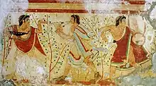 Musicians, Etruscan. Tomb of the Leopards, Paestum, 5th century B.C.