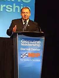 Dexter at an NDP meeting in Halifax, 2009