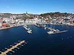 View of Grimstad harbour