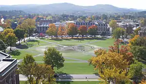 View of the green looking south