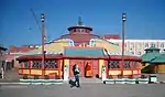 Yurt pavilion of Dashchoilin Monastery in Ulaanbaatar, example of aboriginal Mongolian architecture.