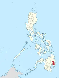 Map of Davao Region with Davao de Oro highlighted