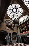 St. Wenceslas riding a dead horse.  Cf. this statue by Josef Václav Myslbek.
