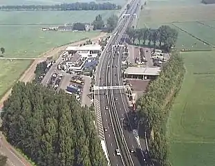 De Lucht Rest Area on the Dutch A2 - A typical rest area in the Netherlands with services (fuel, refreshments and toilets). The only access is via the highway that it serves.