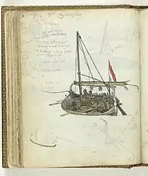 Jan Brandes' detailed sketch of an open Mayang, 1808.