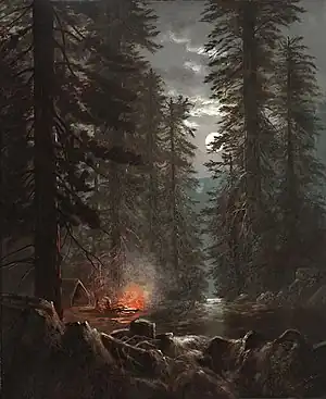 Campfire in the Redwoods, 1876, Laguna Art Museum