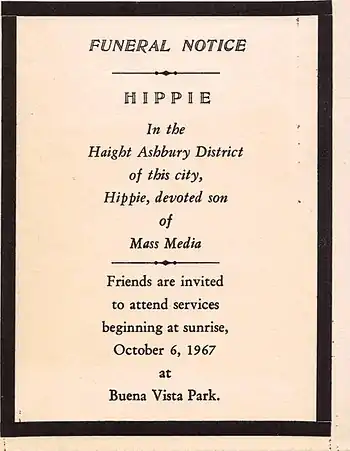 The Hippie Funeral Notice