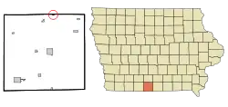 Location of Weldon, Iowa