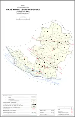 Map showing Gaura Khaspari (#010) in Deenshah Gaura CD block