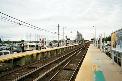 Penn Station-bound train arriving.