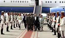 Members of the company at Chisinau International Airport.