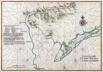 Image 10Nautical chart of the Dutch colony Zwaanendael and Godyn's Bay (Delaware Bay), 1639 (from History of Delaware)