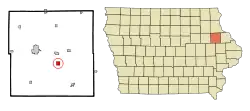 Location of Delhi, Iowa