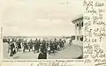 Picture post card of the Gordon Highlanders marching past King George V and Queen Mary at the Delhi Durbar on December 12, 1911, when the King was crowned Emperor of India.