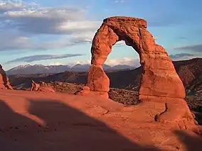 View of the Delicate Arch at sunset, August 2005