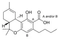 Chemical structure of Δ9-tetrahydrocannabinolic acid-C4