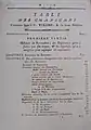 Table of contents page of a 1772 copy of volume 1 of "Recherches sur les modifications de l'atmosphère"