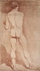 Image 27Crayon-style print by Gilles Demarteau with a nude man after original drawing by Edmé Bouchardon was acquired by Academy of Fine Arts in Warsaw as a teaching material (from Nude (art))