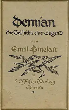 The cover to Demian by Hermann Hesse