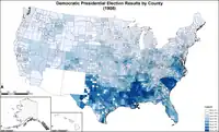 Map of Democratic presidential election results by county