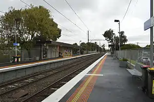 Westbound view from Dennis platform 2 facing towards platform 1