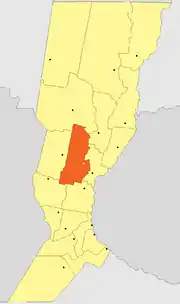 Location of Las Colonias Department within Santa Fe Province