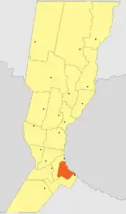 Location of Rosario Department within Santa Fe Province