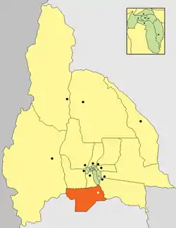 location of Sarmiento Department in San Juan Province