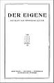 Der Eigene, vol. 9 (1921-22-23), no. 3 - seven issues in this format