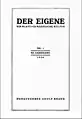 Der Eigene, vol. 11 (1926), no. 1 - ten issues in this format