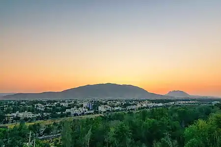 Mount Derak view from Shiraz in winter