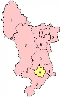 Image 161 High Peak2 Derbyshire Dales3 South Derbyshire4 Erewash5 Amber Valley6 North East Derbyshire7 Chesterfield8 Bolsover9 Derby (from History of Derbyshire)