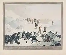 Image 10Horace Bénédict de Saussure shown in, Descent from Mont-Blanc, by Christian von Mechel (from Alps)