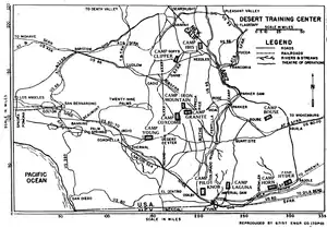 Map of the Desert Training Center