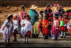 Image 3Traditional folk dress during a festival in Bolivia. (from Culture of Bolivia)