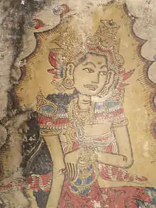 Pre-1920 Kamasan Palindon Painting detail, an example of Kamasan-style classical painting