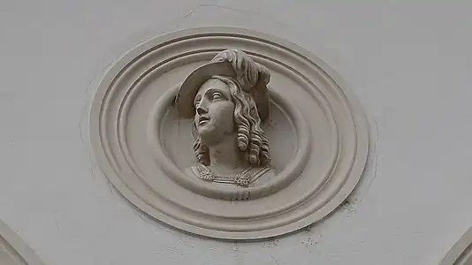 Renaissance Revival medallion on Cafeneaua Veche, Bucharest, Romania, unknown architect, early 19th century