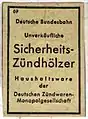 Unsellable matchbox for employees of the "Deutsche Bundesbahn" (German Federal Railway)